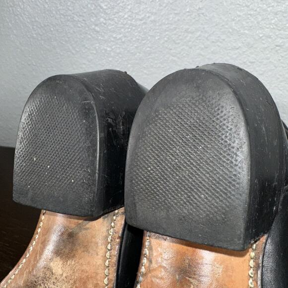 Vintage ACME Mens 8.5 D Black Leather Western Cowboy Boots Made USA (READ) main image 9